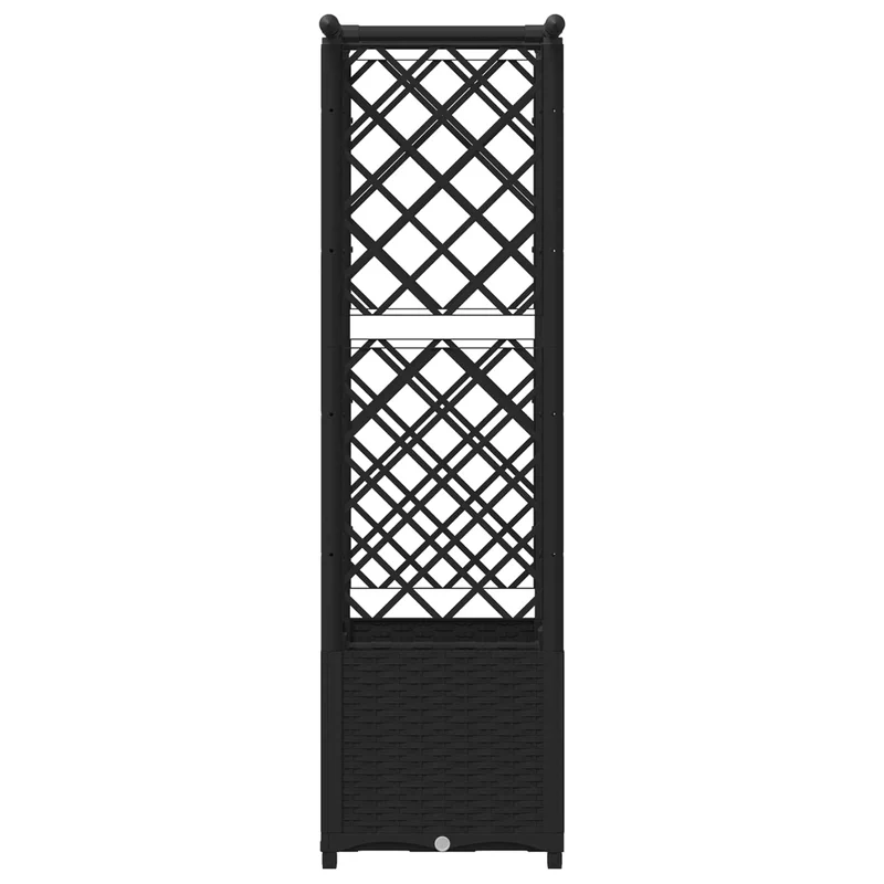 Cama Elevada Con Trellis Y Techo Negro 124,5 X 40 X 136 Cm Pp