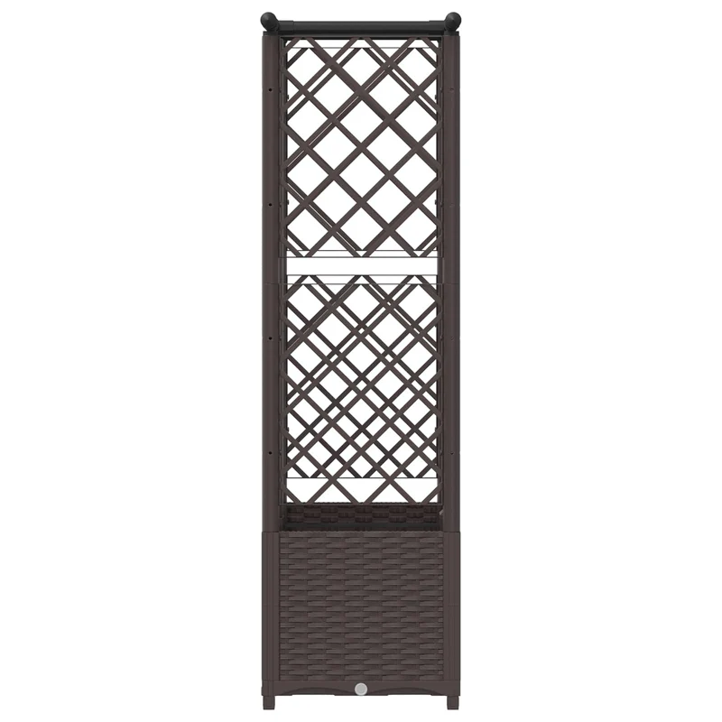 Cama Elevada Con Trellis Y Techo Marrón 124 X 40 X 136 Cm Pp
