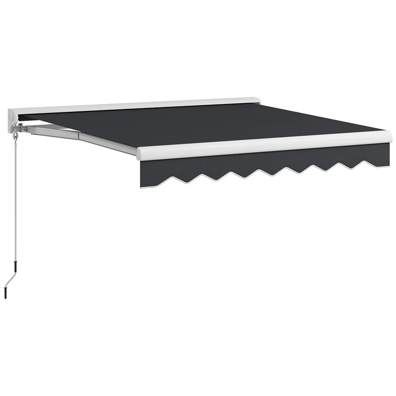 Outsunny Toldo Eléctrico Retráctil y Manual con Mando a Distancia 2,5x2 m Toldo de Exterior Terraza Enrollable con Manivela y Marco de Aluminio para Jardín Puerta Ventana Gris