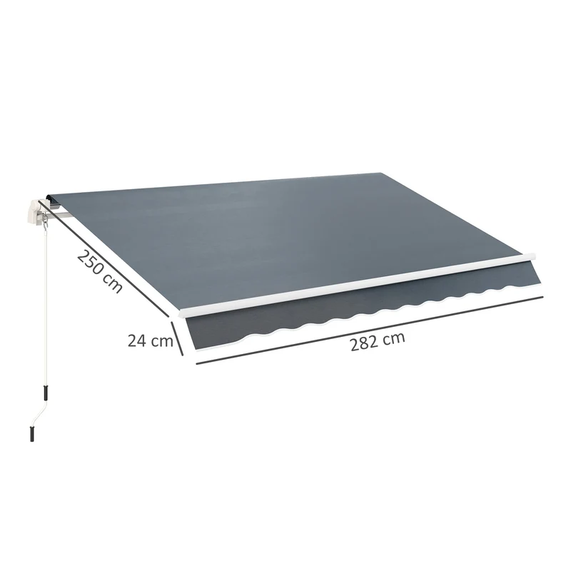 Outsunny Techo de Repuesto para Toldo 2,8x2,5 m Toldo de Lona con Protección UV 50+ Impermeable Tela de Repuesto para Patio Terraza Jardín Gris