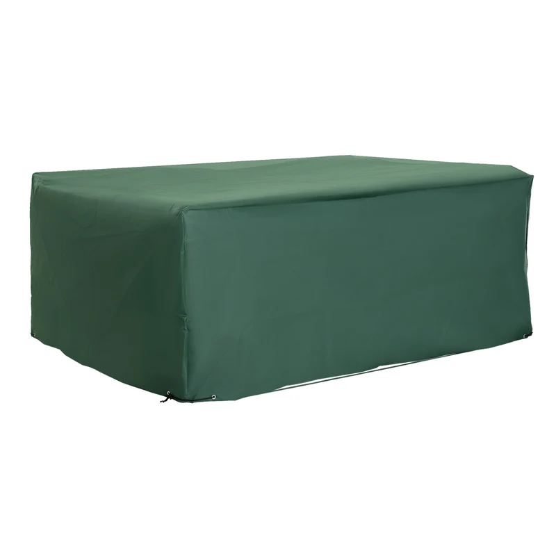 Outsunny Funda para Muebles de Jardín Exterior 222x155x67 cm Funda Mesa Exterior Protectora Impermeable Anti-UV Antipolvo para Terraza Patio Verde Oscuro