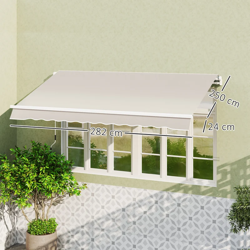 Outsunny Techo de Repuesto para Toldo 2,8x2,5 m Toldo de Lona con Protección UV 50+ Impermeable Tela de Repuesto para Patio Terraza Jardín Crema