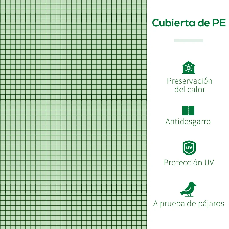 Outsunny Invernadero de Jardín 295x100x80 cm Invernadero de Exterior con Puertas y Marco de Acero para Cultivo de Plantas Tomates en Patio Terraza verde