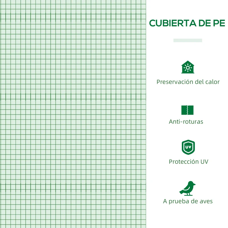 Outsunny Invernadero de Terraza 180x90x70 cm Caseta de Jardín con 2 Ventanas Enrollables Cubierta de PE y Marco de Metal Vivero Casero para Cultivo Plantas Flores Verde