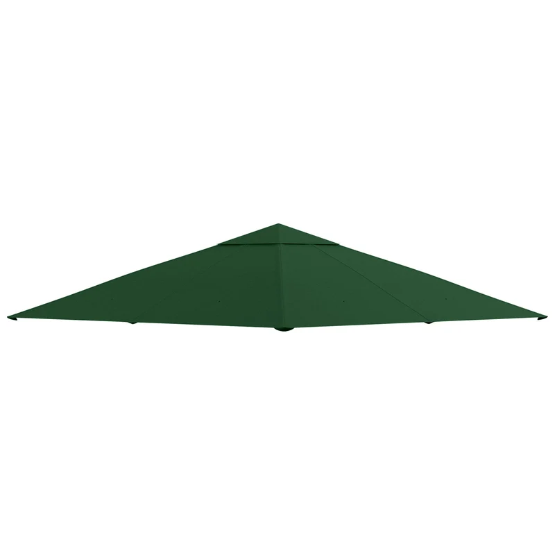 Outsunny Techo de Repuesto 300x300 cm para Cenador de Jardín Cubierta de Repuesto de Gazebo Pabellón Exterior con 8 Orificios de Drenaje y Ventilación Verde