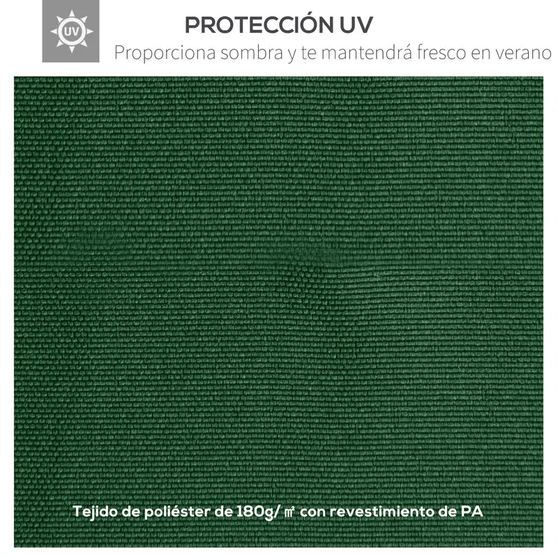 Outsunny Techo de Repuesto 300x300 cm para Cenador de Jardín Cubierta de Repuesto de Gazebo Pabellón Exterior con 8 Orificios de Drenaje y Ventilación Verde