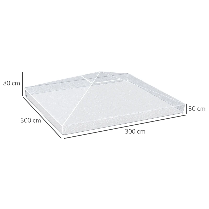 Outsunny Cubierta Protectora para Gazebo 3x3 m Cubierta Impermeable para Pérgola Toldo Carpa Funda Protectora Protección contra la Intemperie Transparente