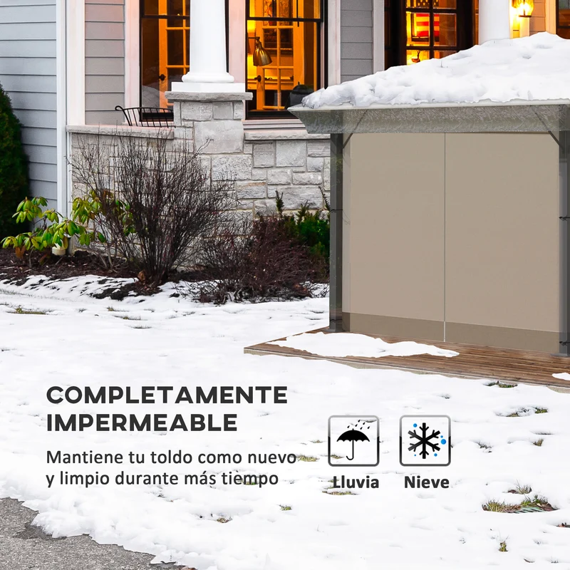 Outsunny Cubierta Protectora para Gazebo 3x3 m Cubierta Impermeable para Pérgola Toldo Carpa Funda Protectora Protección contra la Intemperie Transparente