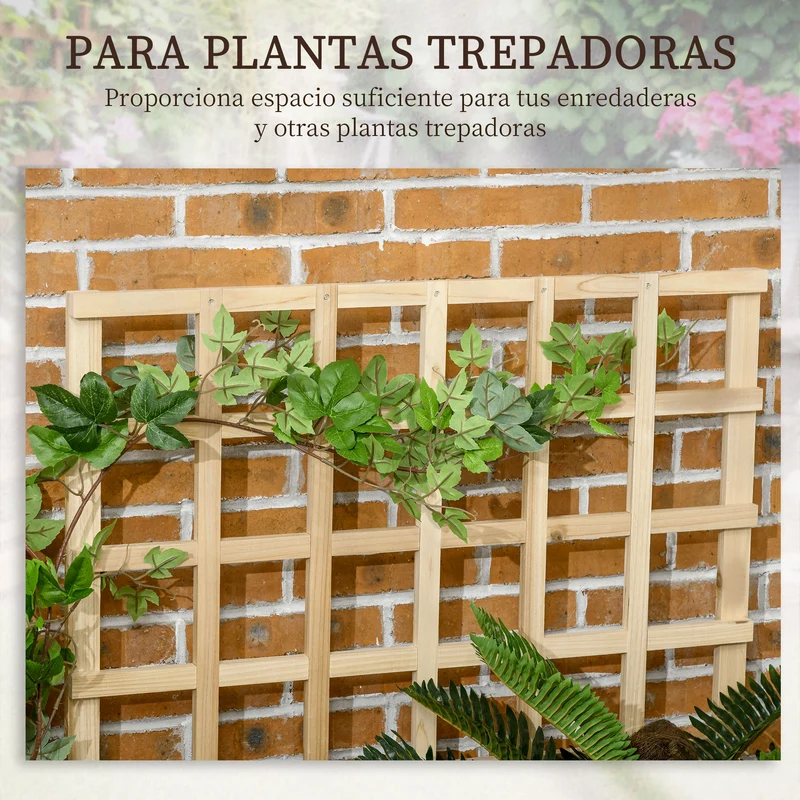 Outsunny Huerto Urbano de 3 Niveles con Enrejado Escalera de Jardinera de Madera con Tela no Tejida para Cultivos Verduras Flores Hierbas 95x95x110 cm Natural