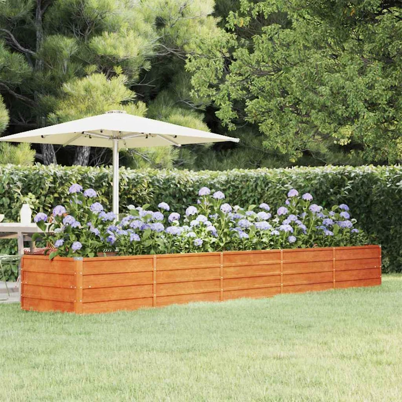 Arriate Oxidado De Acero Corten 400x80x45 Cm