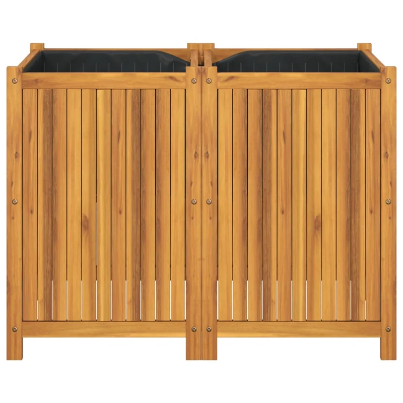 Jardinera Con Forro Madera Maciza De Acacia 100x50x75 Cm