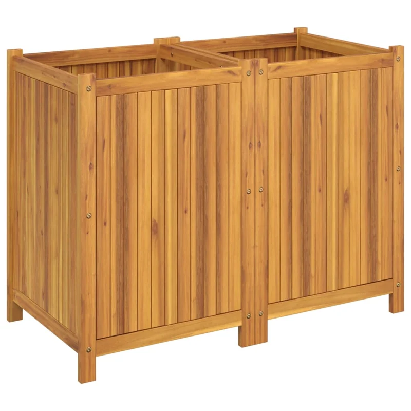Jardinera Con Forro Madera Maciza De Acacia 100x50x75 Cm