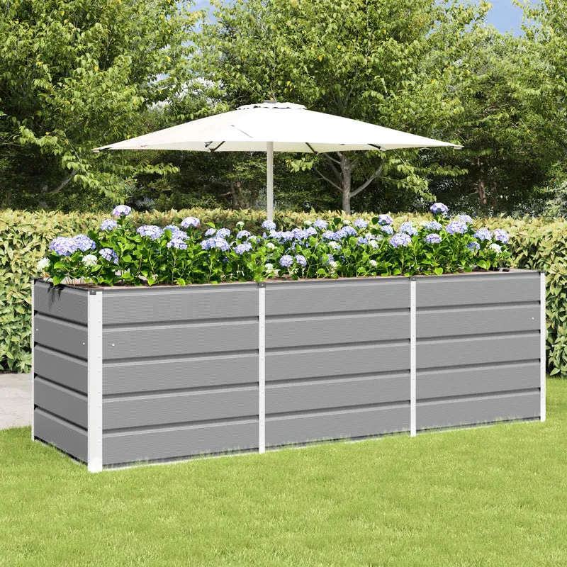 Jardinera Gris Claro 240 X 80 X 75 Cm Acero