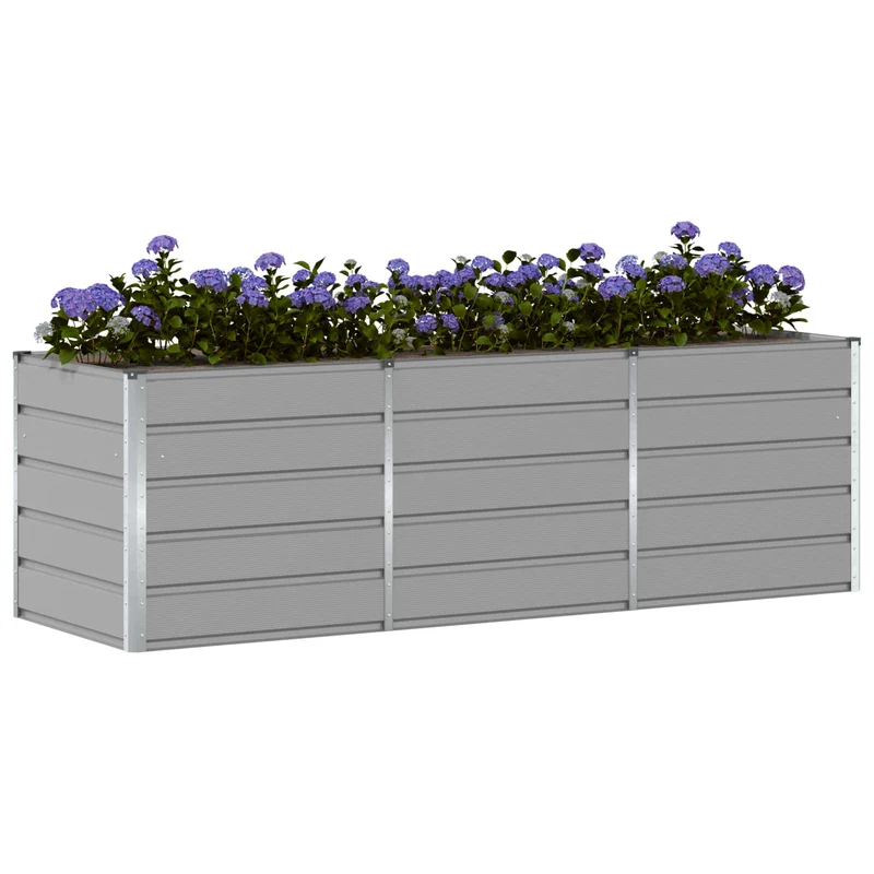 Jardinera Gris Claro 240 X 80 X 75 Cm Acero