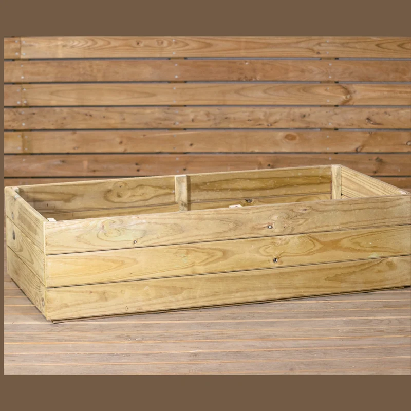 Jardinera De Madera Eko De Pino Tratada Vidahuerto 120x60x30 Cm.