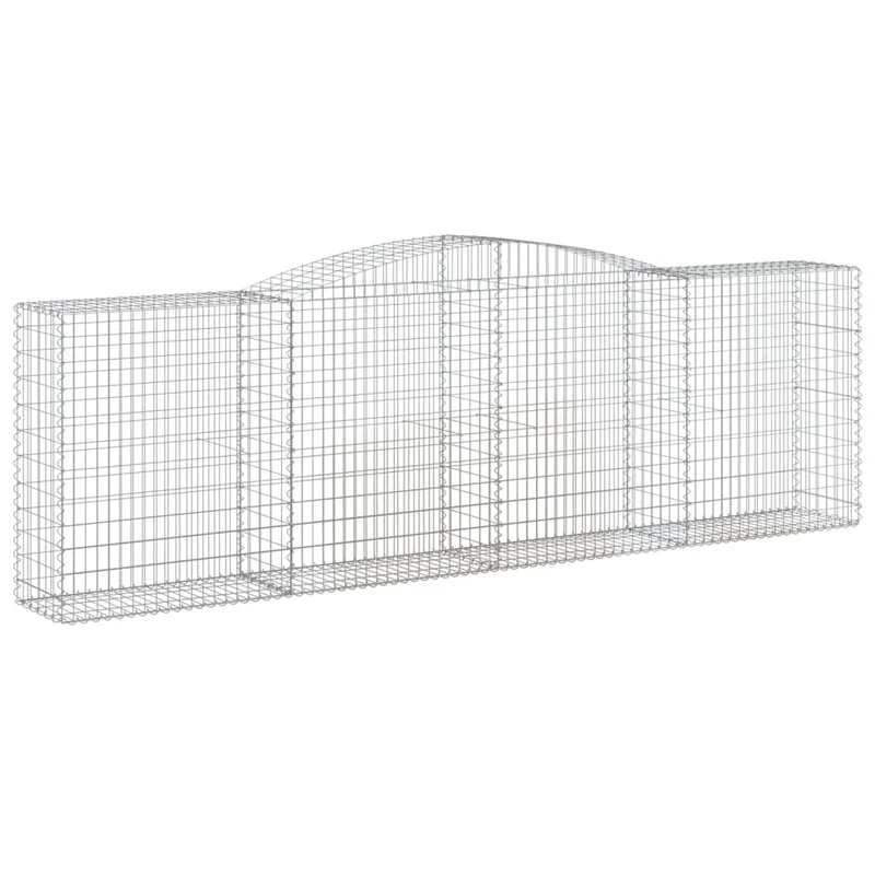 Cestas De Gaviones 4 Uds Forma De Arco Hierro 400x50x120/140 Cm