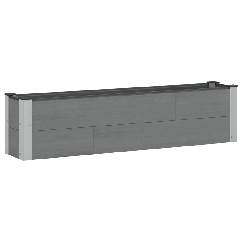Arriate Elevado Gris 150 X 30 X 36 Cm Wpc Y Aluminio