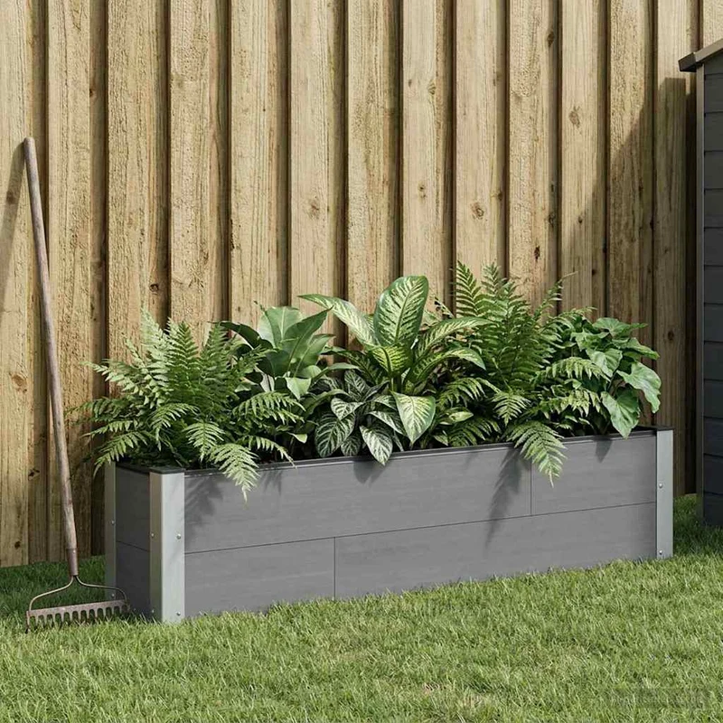 Arriate Elevado Gris 150 X 30 X 36 Cm Wpc Y Aluminio