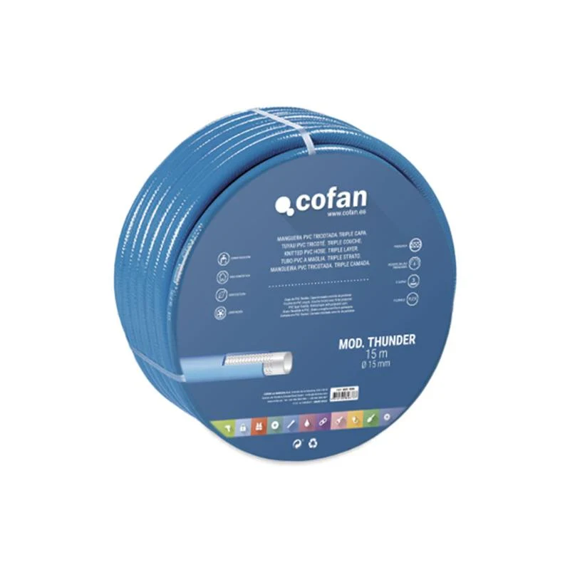 Manguera Pvc Modelo Thunder 3c Tricotada Ø15x25 M