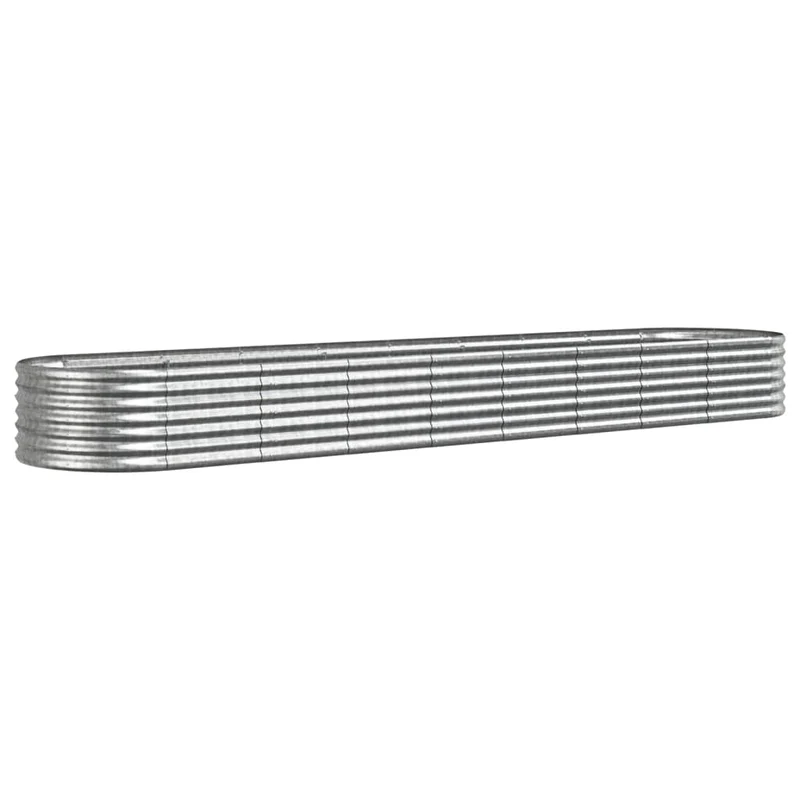 Jardinera Arriate Acero Galvanizado Plata 368x80x36 Cm