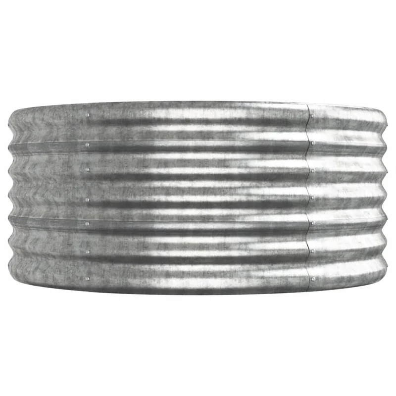 Jardinera Arriate Acero Galvanizado Plata 368x80x36 Cm