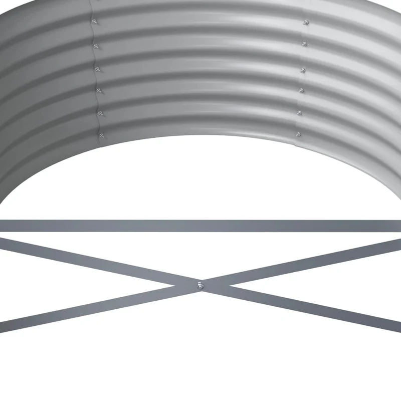 Jardinera Arriate Acero Galvanizado Plata 368x80x36 Cm