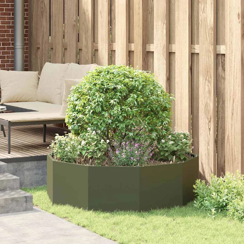 Jardinera Verde Oliva 120 X 120 X 35 Cm Acero