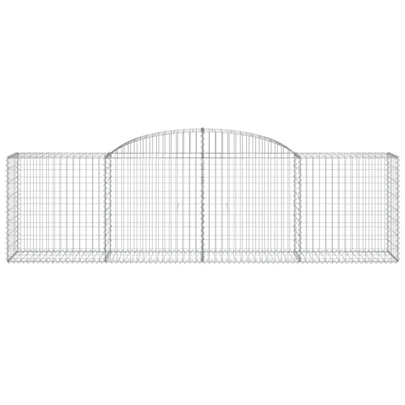 Cestas De Gaviones 8 Uds Forma De Arco Hierro 300x50x80/100 Cm