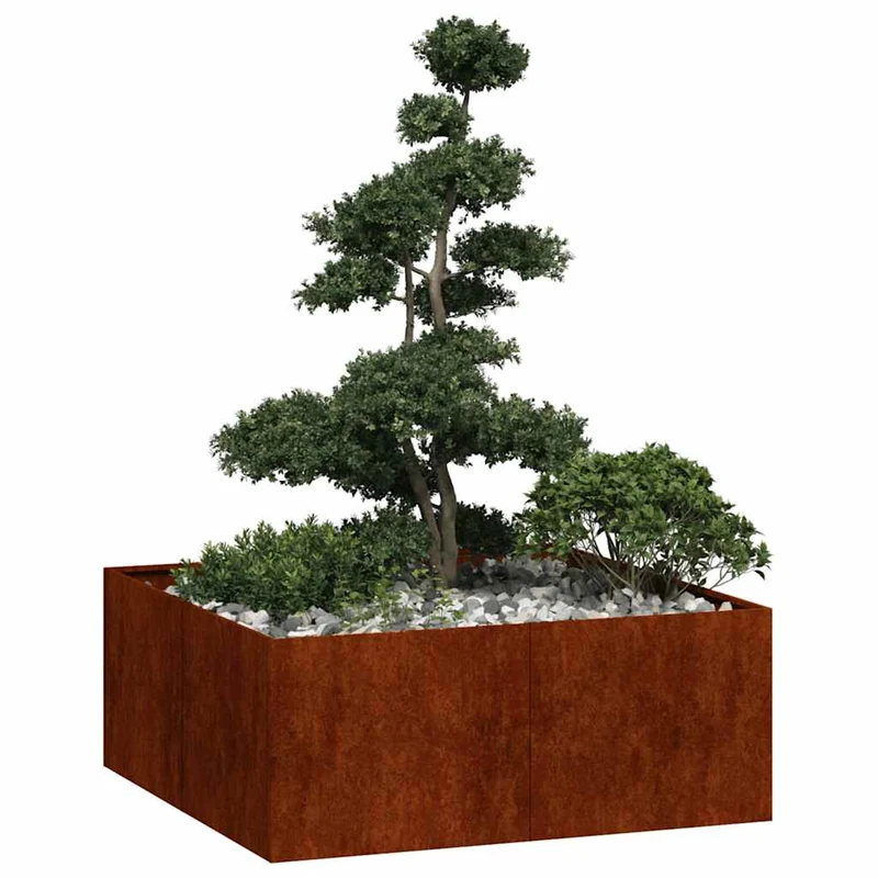 Macetero De Jardín Oxidado 100 X 100 X 40 Cm