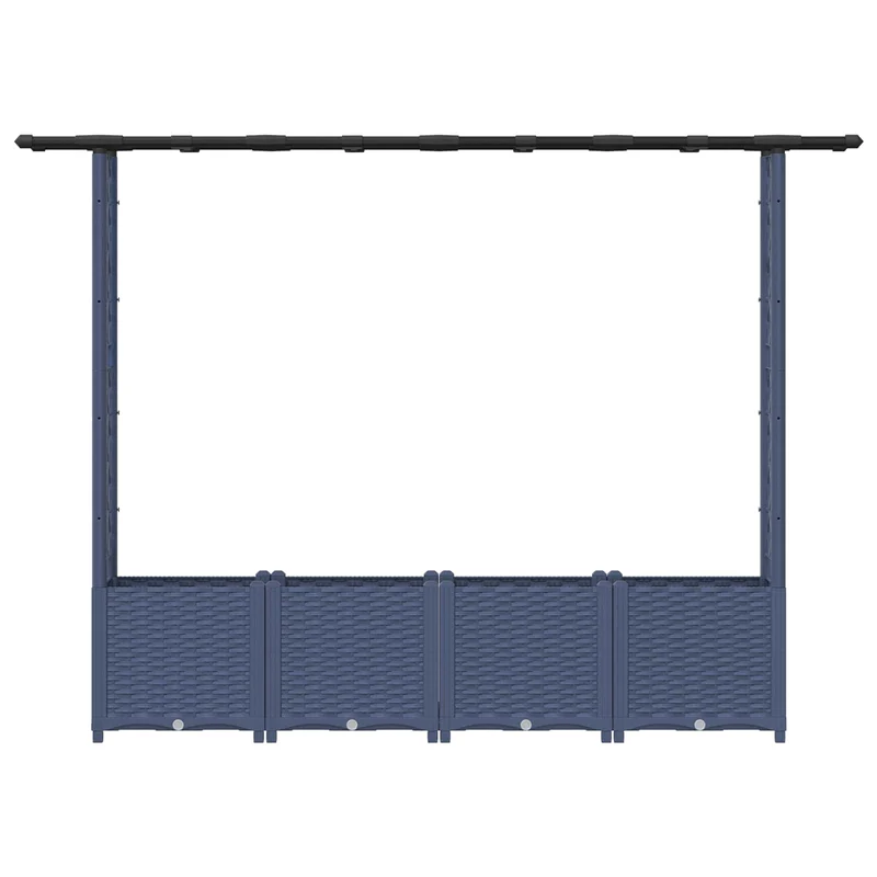 Cama Elevada Con Trellis Y Techo Gris 203 X 40 X 136 Cm Pp