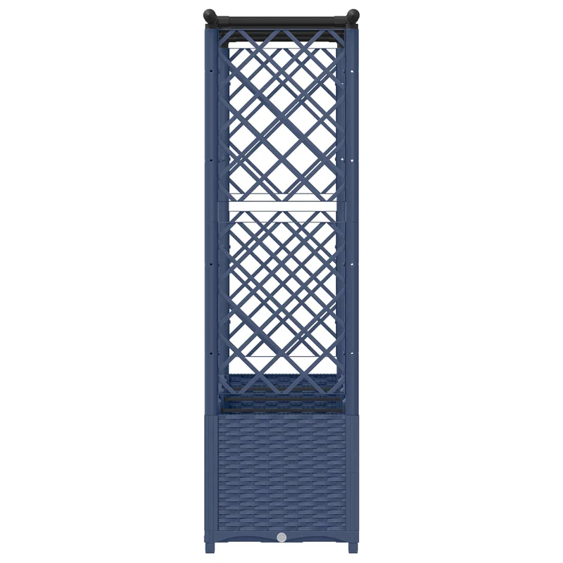 Cama Elevada Con Trellis Y Techo Gris 203 X 40 X 136 Cm Pp