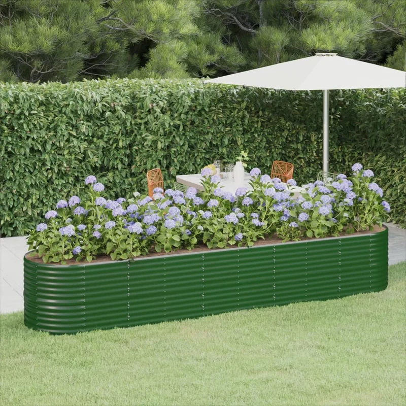 Jardinera Arriate Acero Galvanizado Verde 368x80x68 Cm