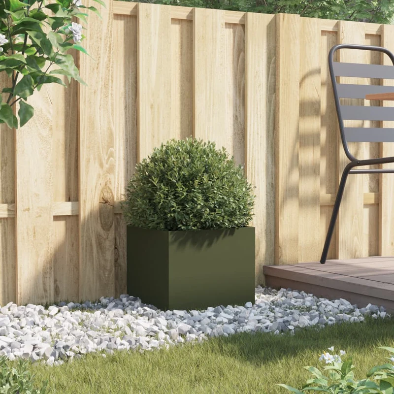 Jardinera Acero Verde Oliva 32x30x29 Cm