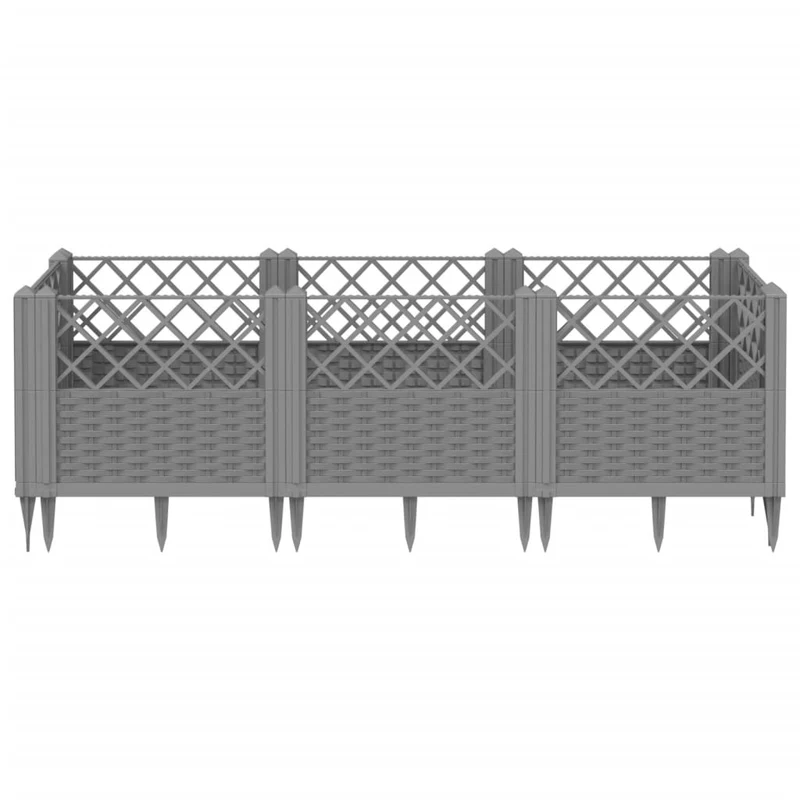 Jardinera Con Clavijas Pp Gris Claro 123,5x43,5x43,5 Cm
