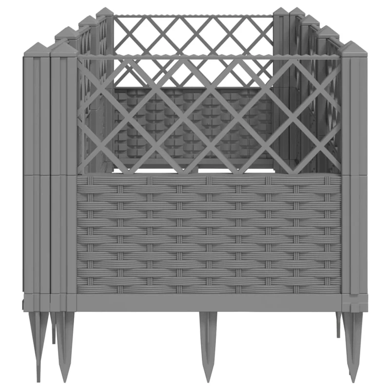 Jardinera Con Clavijas Pp Gris Claro 123,5x43,5x43,5 Cm