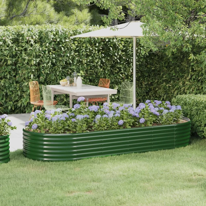 Jardinera Arriate Acero Galvanizado Verde 249x100x36 Cm