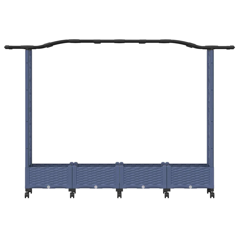 Cama Elevada Con Trellis Y Techo Gris 207 X 40 X 129 Cm Pp