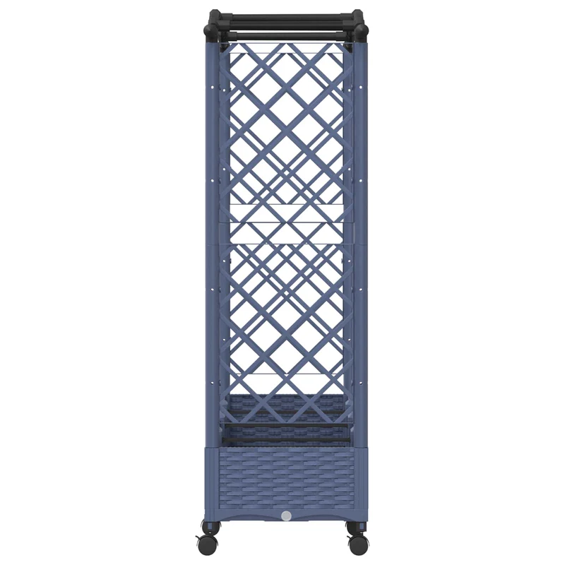 Cama Elevada Con Trellis Y Techo Gris 207 X 40 X 129 Cm Pp