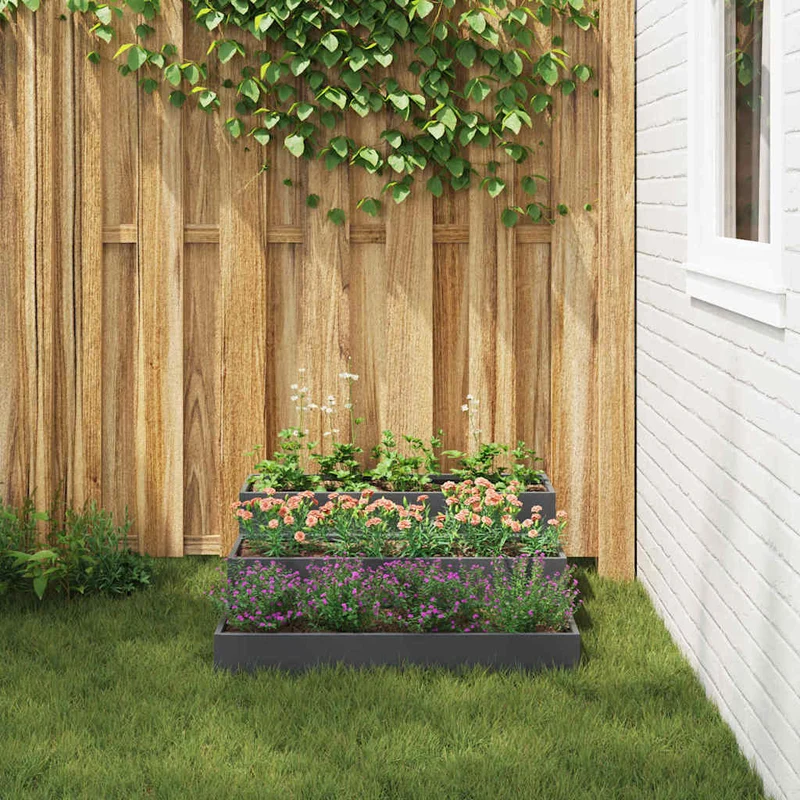 Macetero De Jardín Antracita 90 X 90 X 35 Cm
