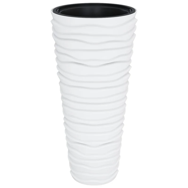 Macetero Interior Extraíble Pp Aspecto Estriado Blanco 18/45 L