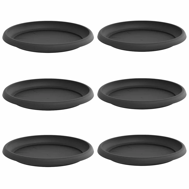 Bandeja Redonda Para Flores 6 Uds. Negro Ø 21,5 X 2,5 Cm