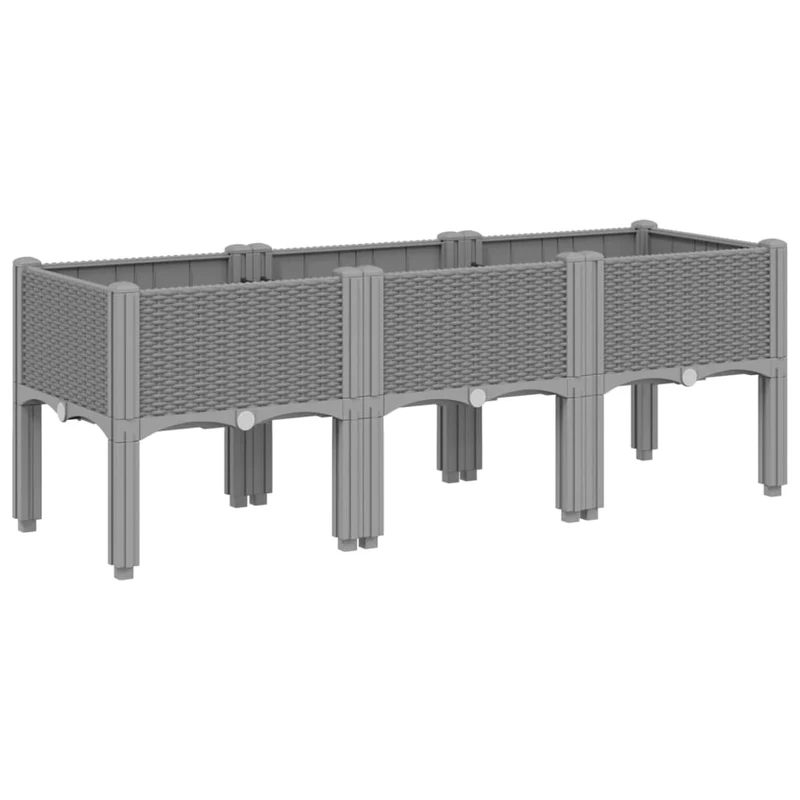 Jardinera Con Patas Pp Gris Claro 120x40x42 Cm