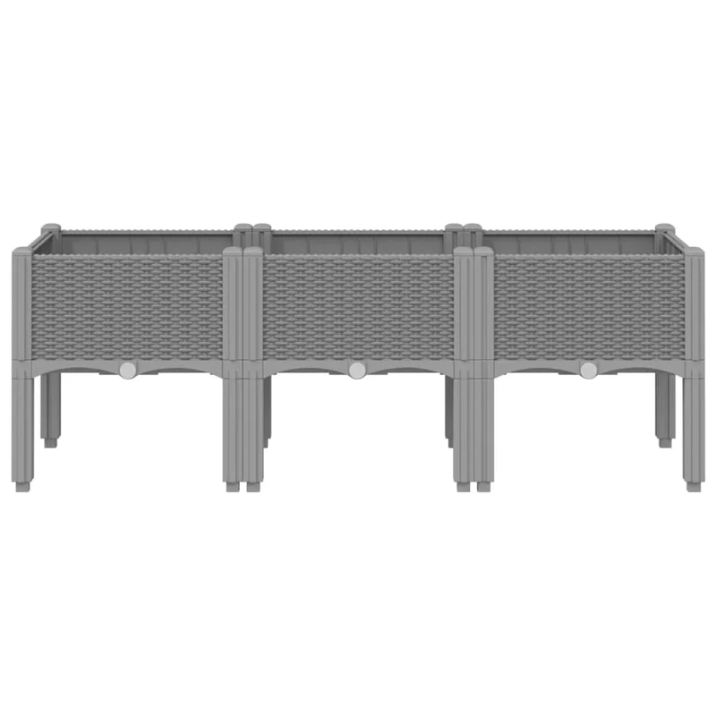 Jardinera Con Patas Pp Gris Claro 120x40x42 Cm