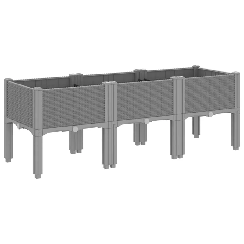 Jardinera Con Patas Pp Gris Claro 120x40x42 Cm
