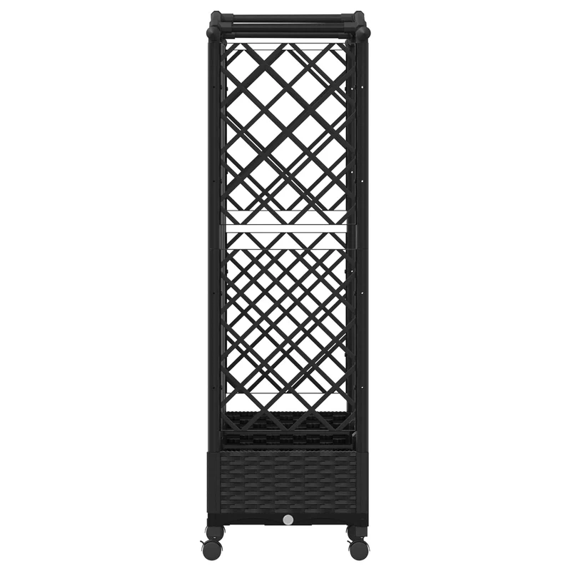 Cama Elevada Con Trellis Y Techo Negro 163 X 40 X 129 Cm Pp