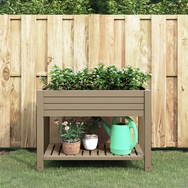 Jardinera Alta Polipropileno Marrón Claro 110x45x79 Cm