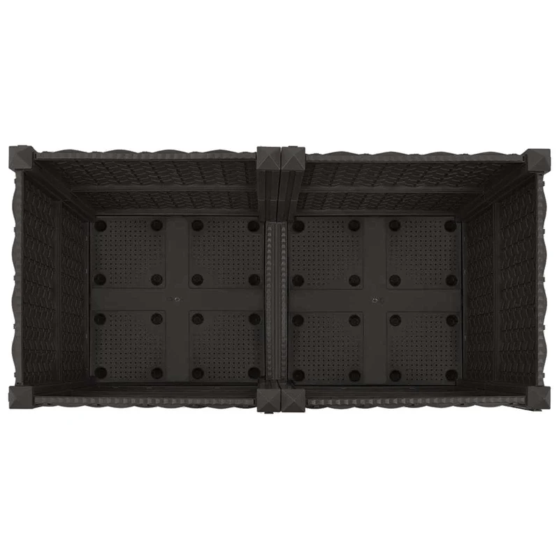 Macetero De Jardín Con Ruedas Negro 80 X 40 X 44 Cm Pp