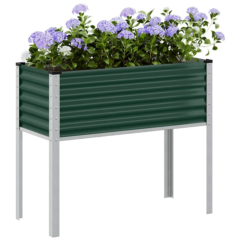 Jardinera De Jardín Verde 100x45x90 Cm Acero