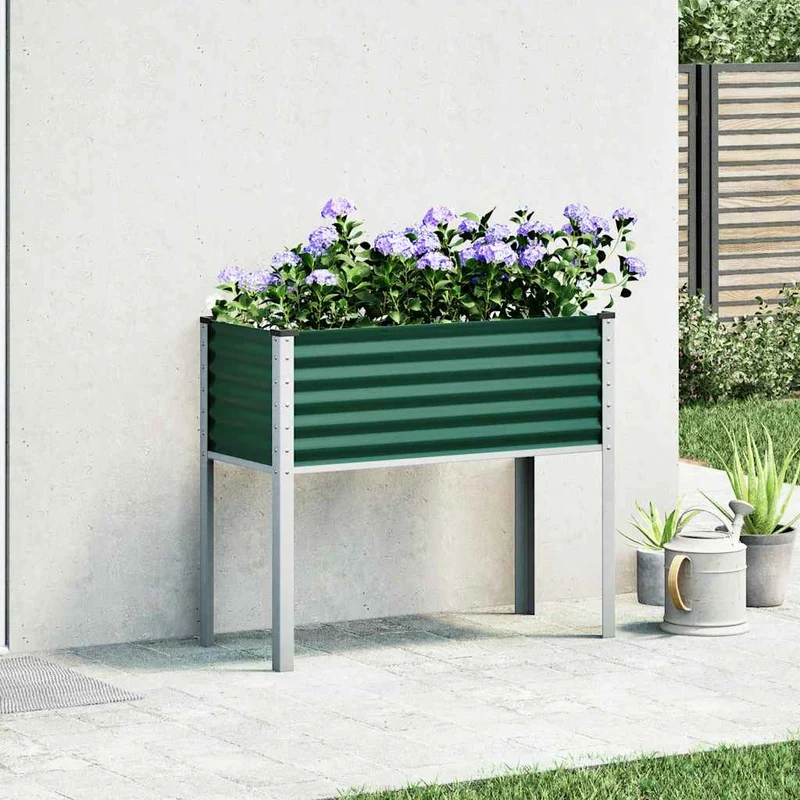 Jardinera De Jardín Verde 100x45x90 Cm Acero
