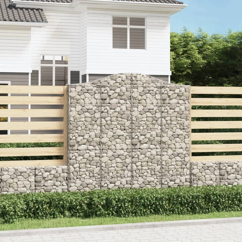 Cestas De Gaviones 2 Uds Forma De Arco Hierro 200x30x200/220 Cm